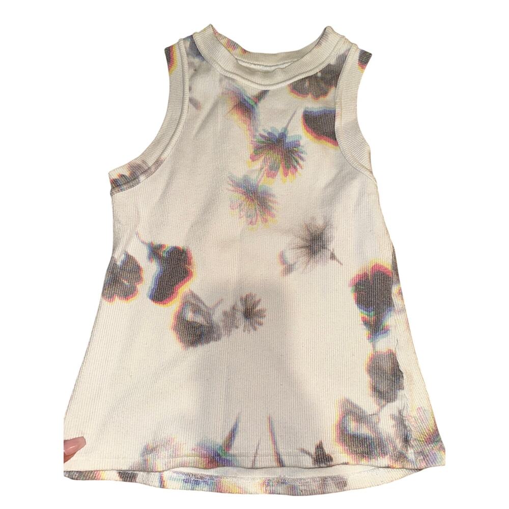 Brandon Maxwell New York Womens Jane Blur Floral Print Rib Tank Top Size S